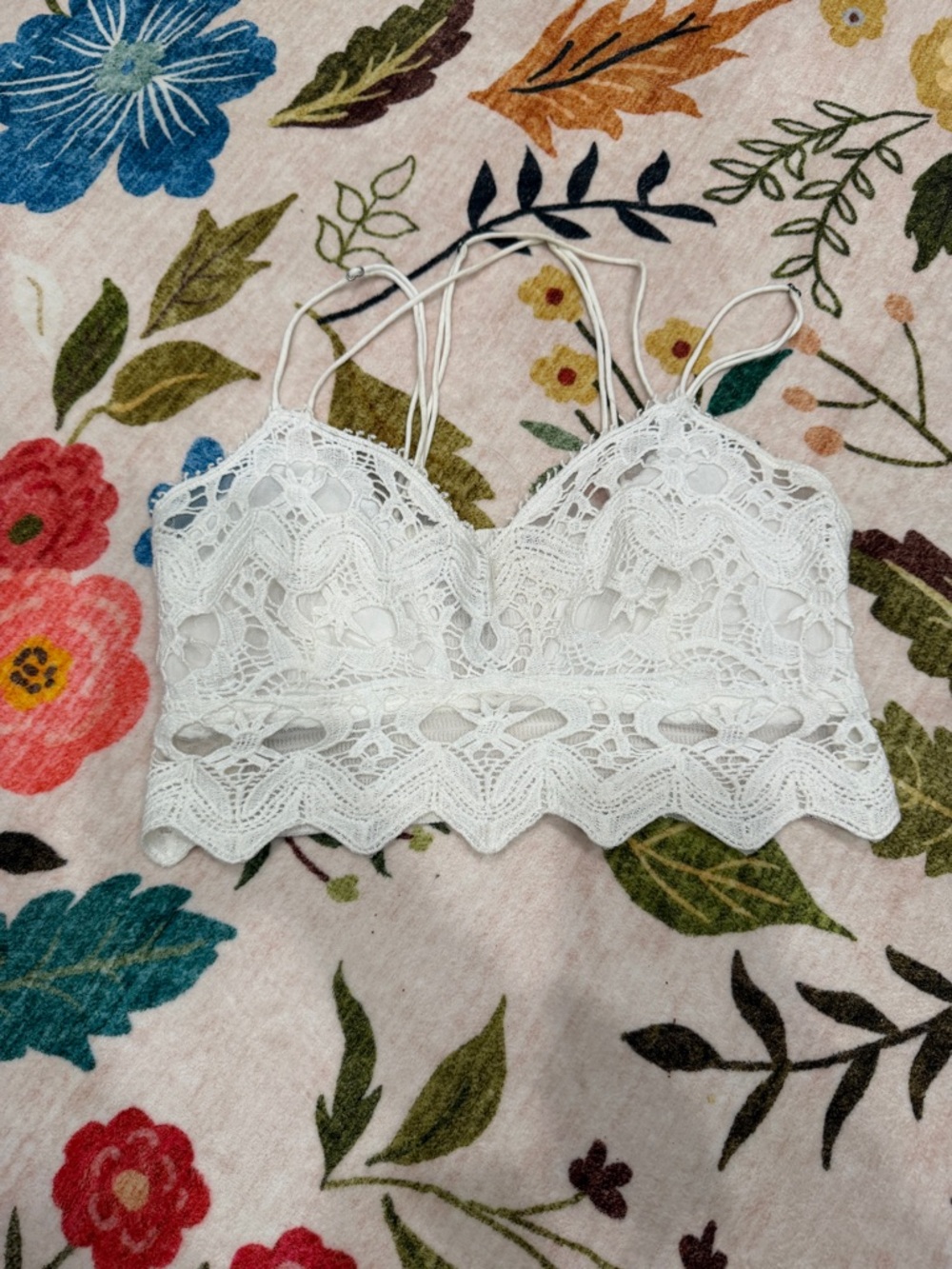Free People White Lace Bralette Tank Top